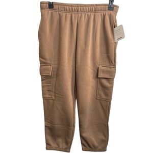 Ebb & Flow Athleisure Tan Cargo Joggers Size Large NWT